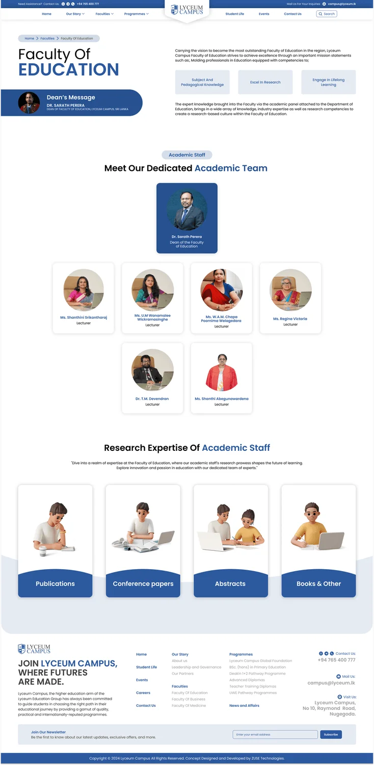 Lyceum Campus - Faculty page
